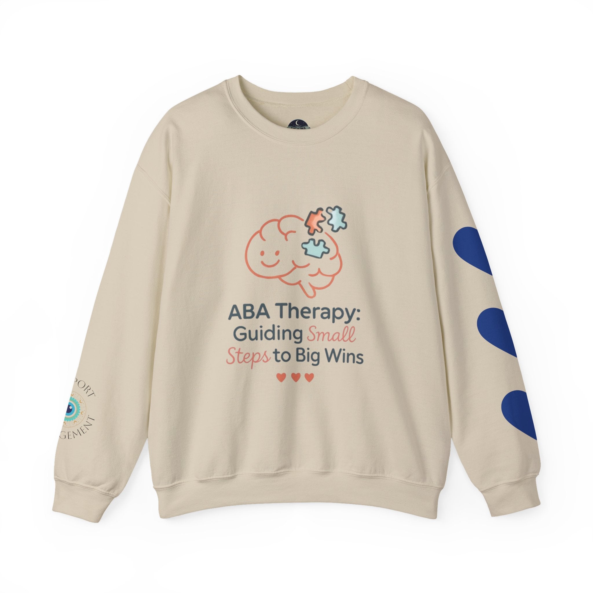 ABA Therapy Crewneck Sweatshirt – "Guiding Small Steps to Big Wins" | Progress Over Perfection