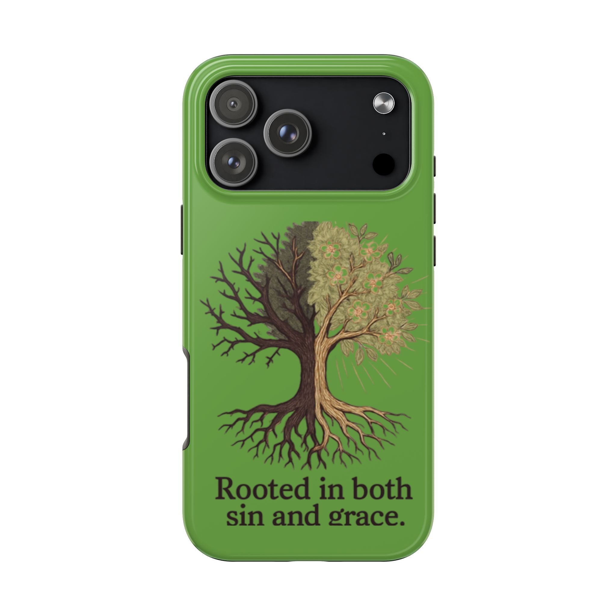Rooted in Both Sin and Grace Tough Phone Case — Tree of Life Christian Phone Cover
