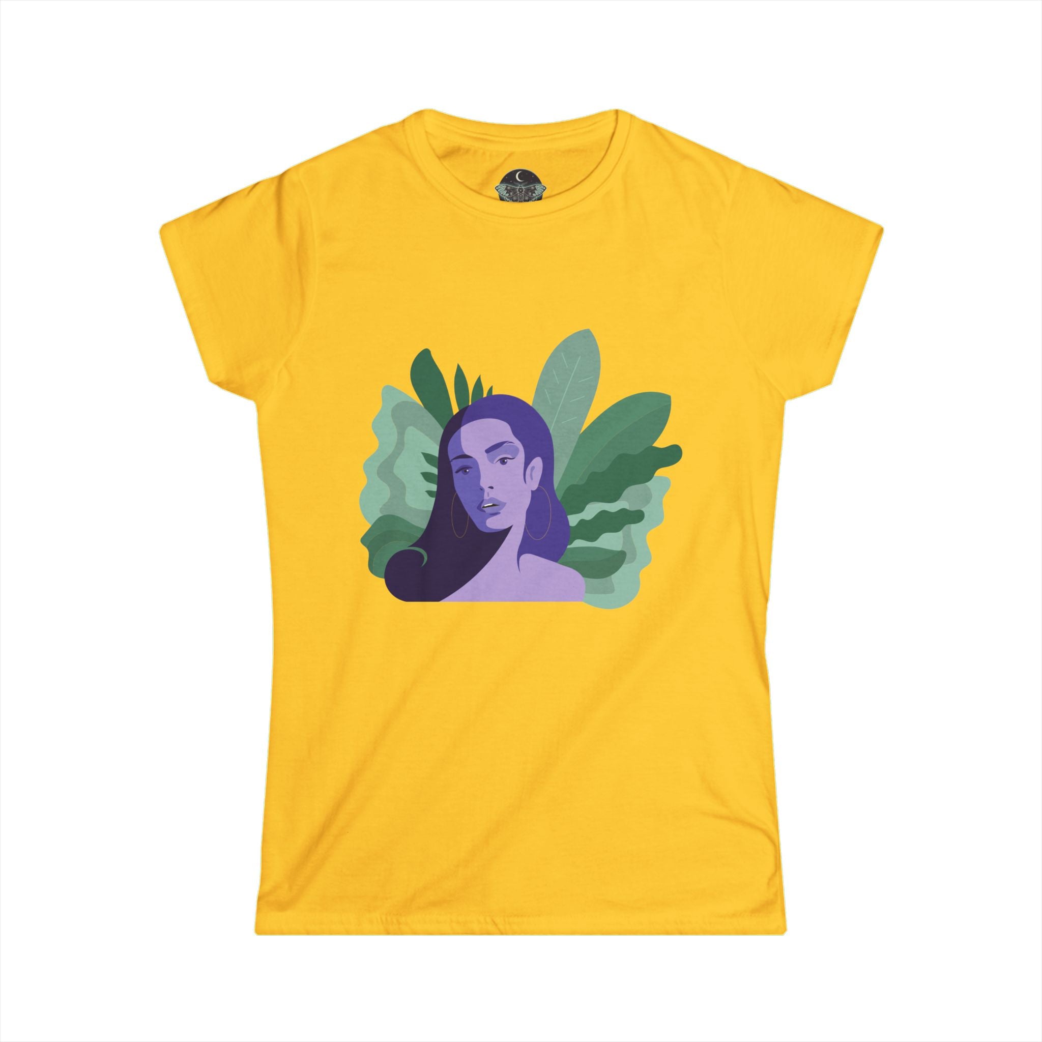 Feminist Graphic Tee — "Woman Up" Empowerment T-Shirt with Botanical Portrait