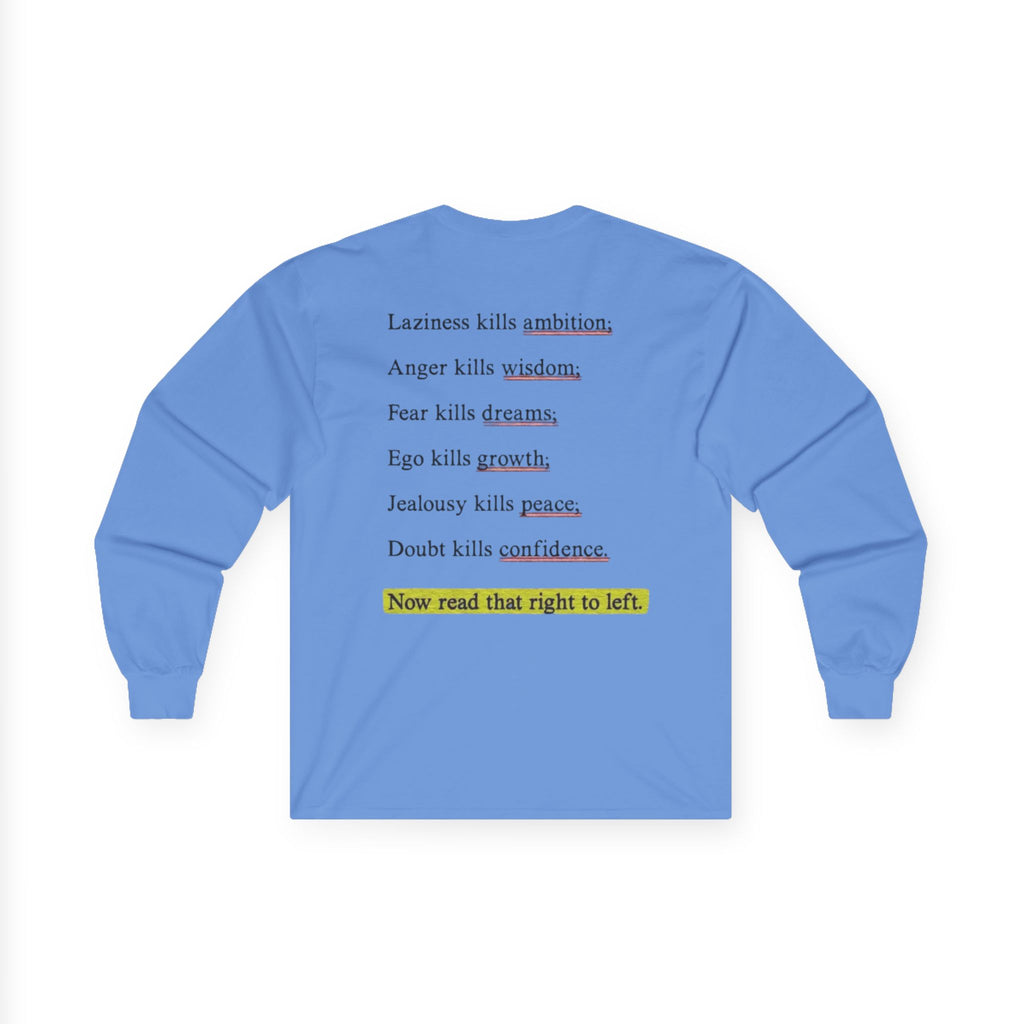 Long Sleeve Tee — "Keep Going: Infinite Progress" Motivational Shirt