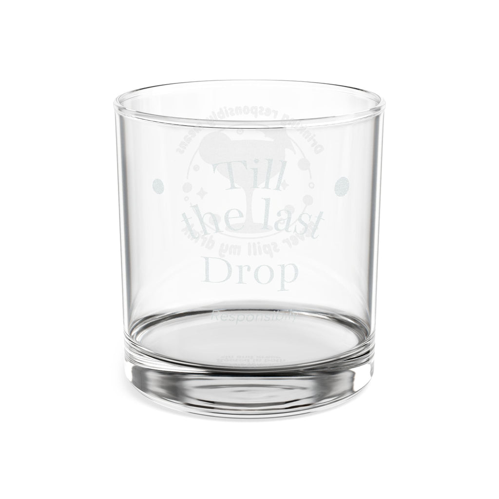 Engraved Whiskey Glass 10.5oz — “Till the Last Drop” Cocktail Silhouette Gift