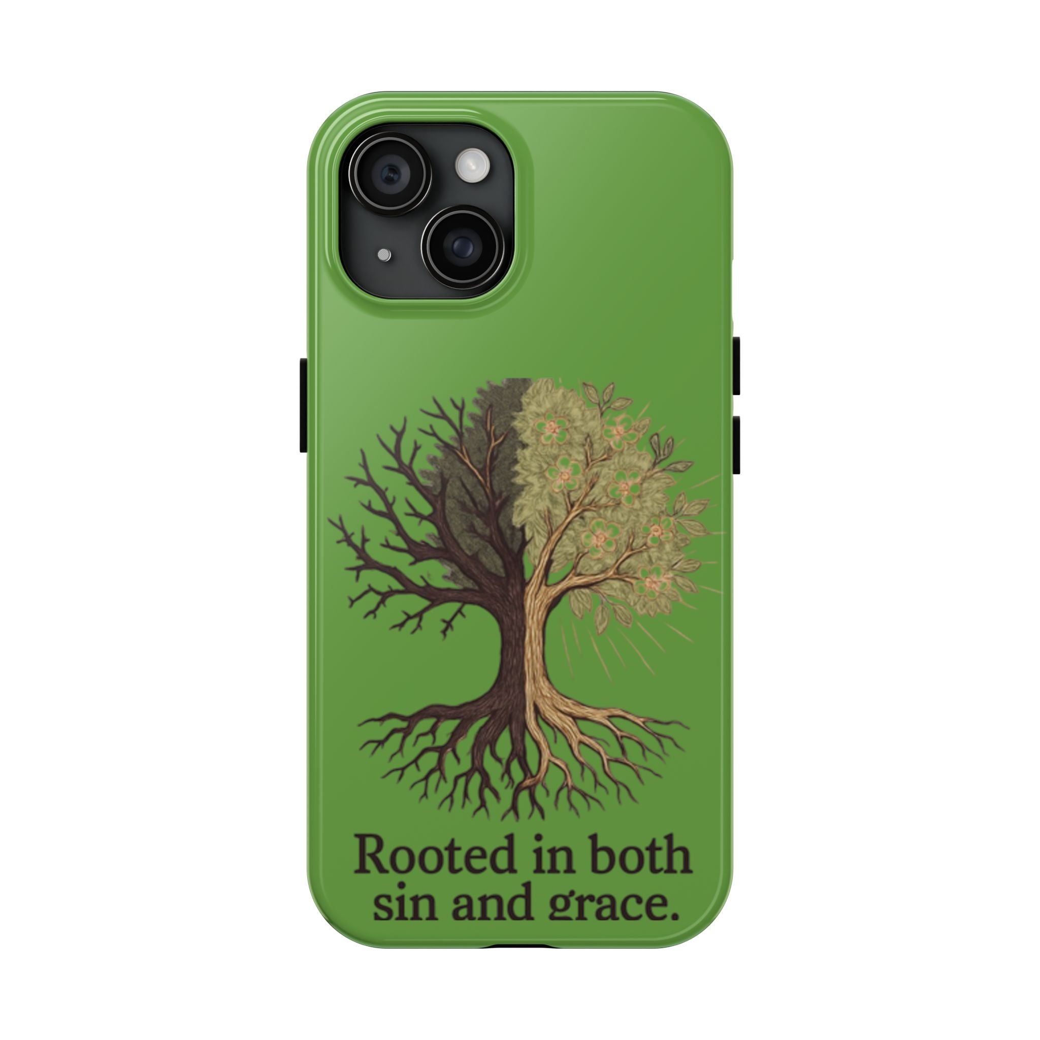 Rooted in Both Sin and Grace Tough Phone Case — Tree of Life Christian Phone Cover