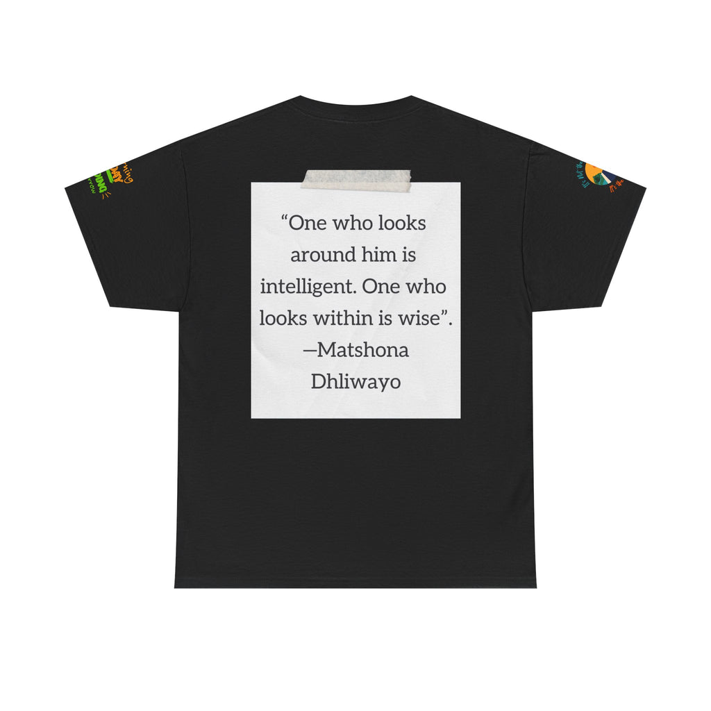 Spiritual Meditation Tee — Lotus Yoga Shirt with 'One who looks within is wise' Quote