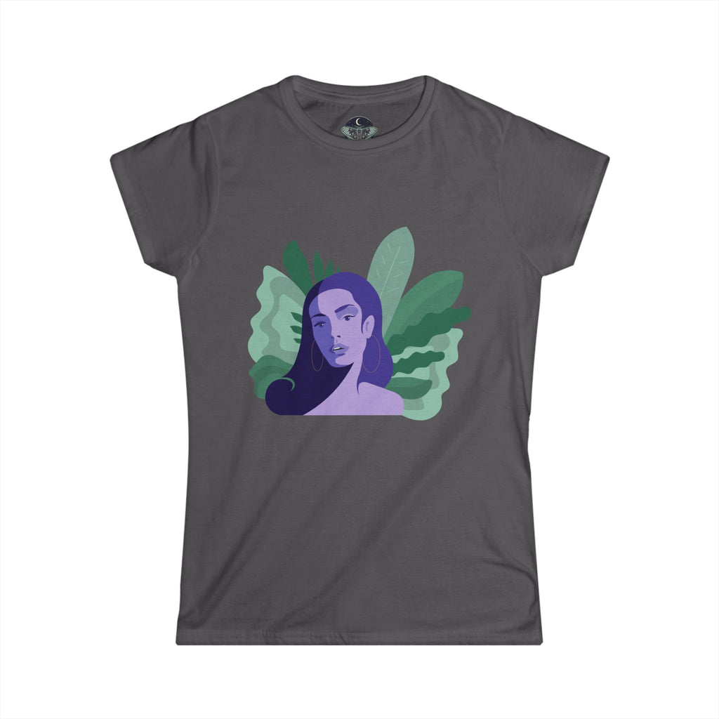 Feminist Graphic Tee — "Woman Up" Empowerment T-Shirt with Botanical Portrait