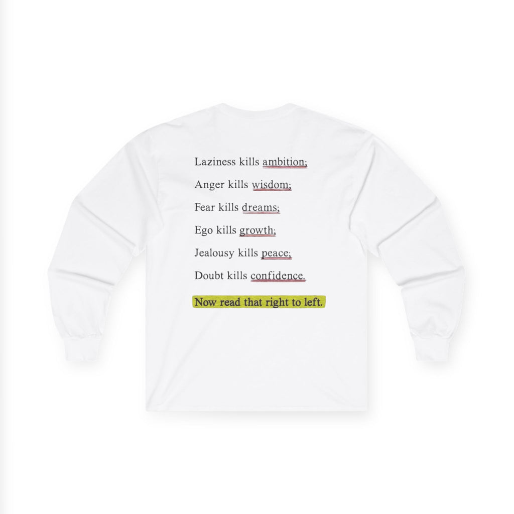 Long Sleeve Tee — "Keep Going: Infinite Progress" Motivational Shirt