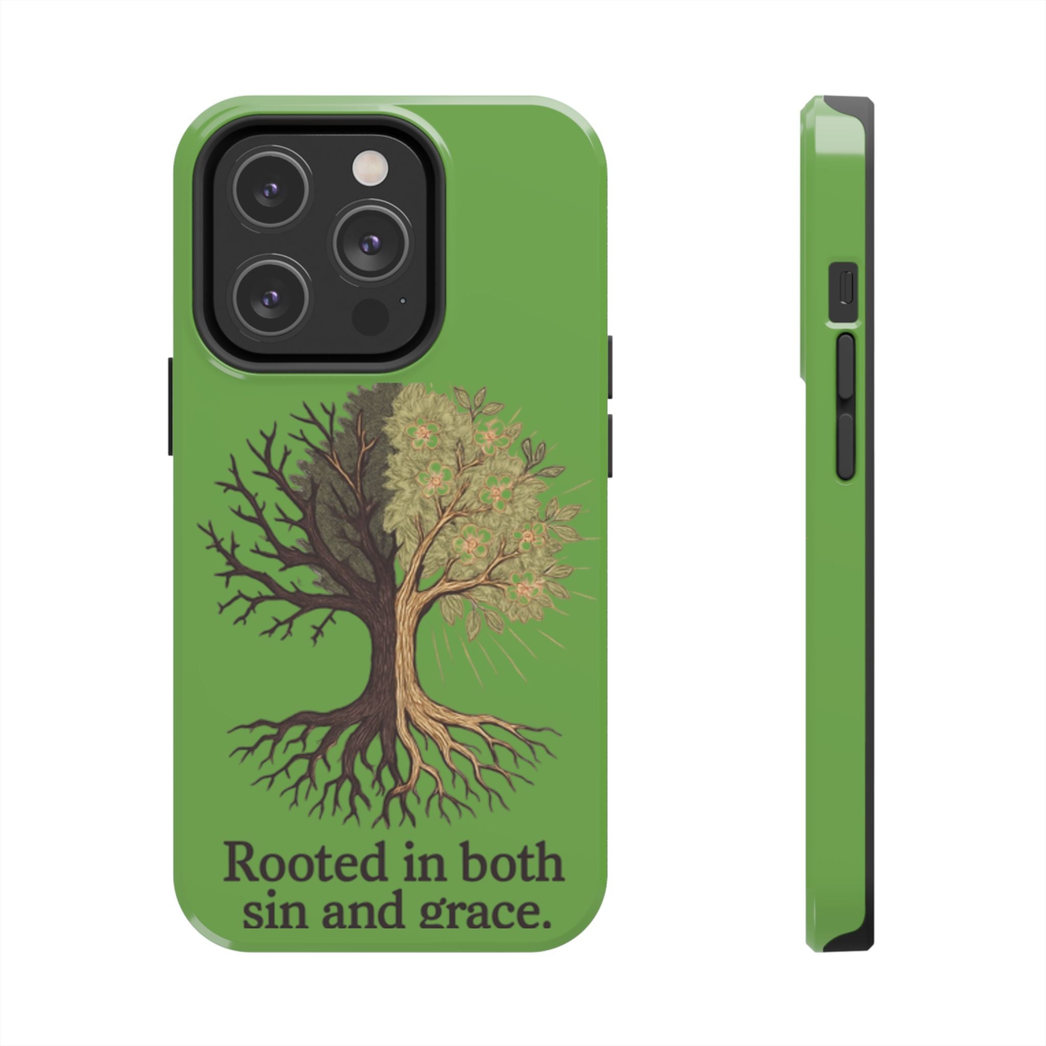 Rooted in Both Sin and Grace Tough Phone Case — Tree of Life Christian Phone Cover