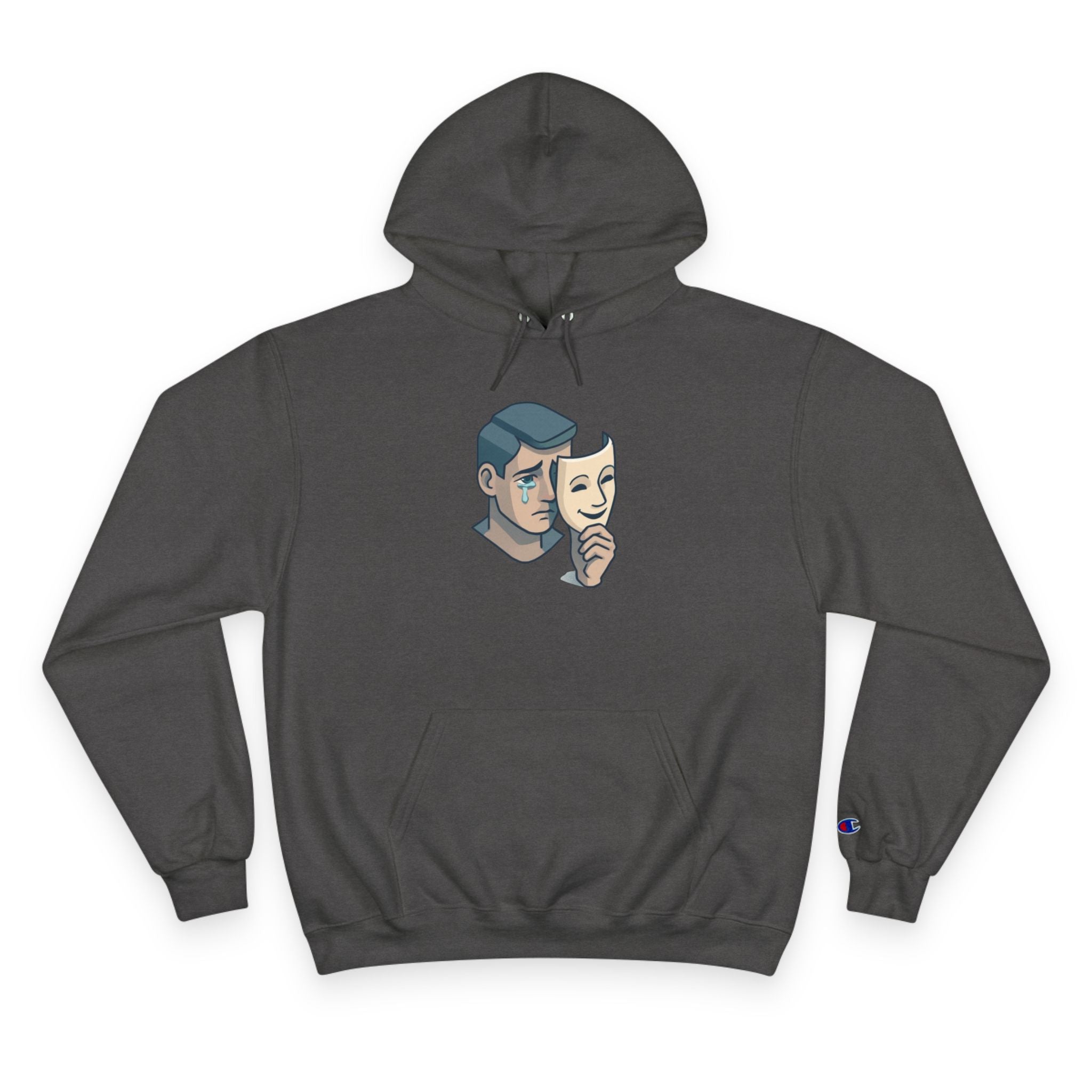 Faith Over Fear Champion Hoodie — Inspirational Mask Graphic Hoodie