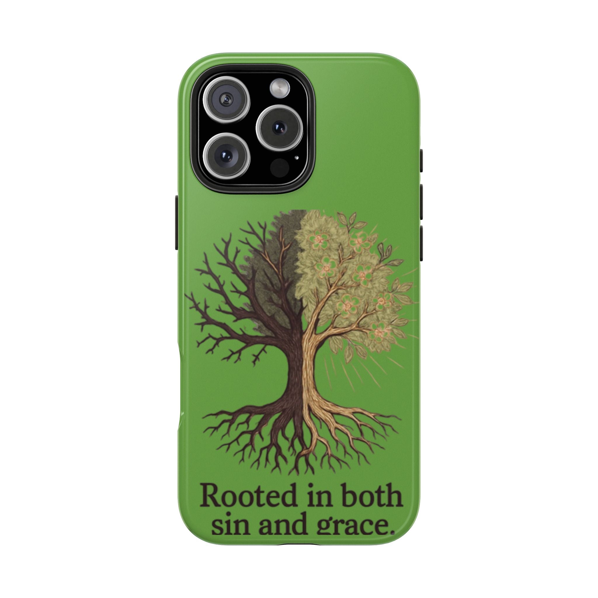 Rooted in Both Sin and Grace Tough Phone Case — Tree of Life Christian Phone Cover