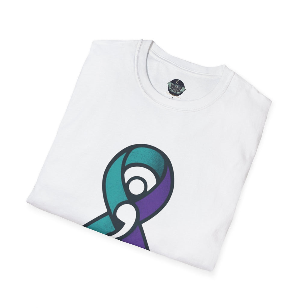 Survivor Awareness T-Shirt — Teal & Purple Ribbon “I’m Still Here” Design