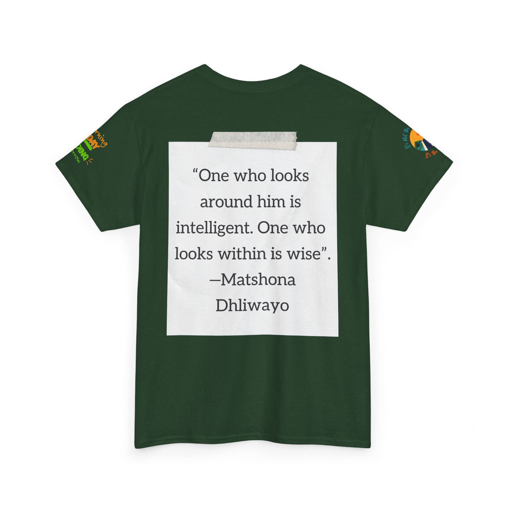 Spiritual Meditation Tee — Lotus Yoga Shirt with 'One who looks within is wise' Quote