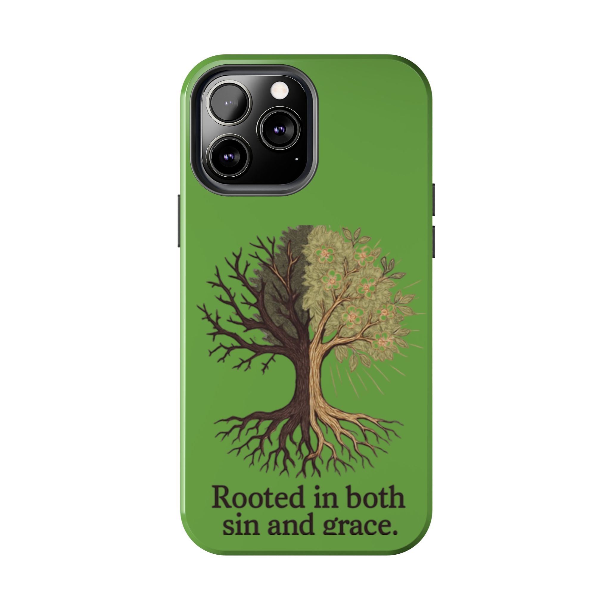 Rooted in Both Sin and Grace Tough Phone Case — Tree of Life Christian Phone Cover