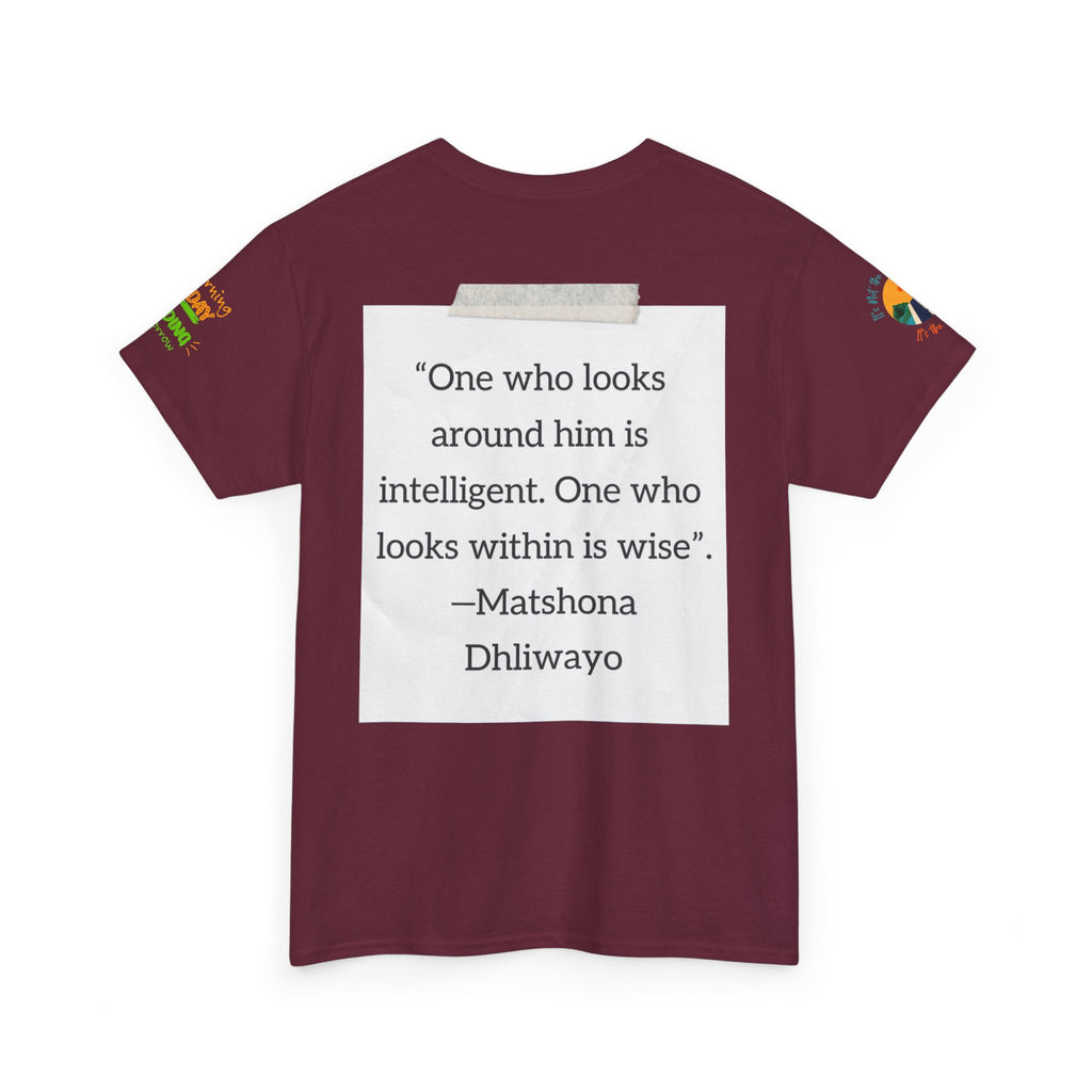 Spiritual Meditation Tee — Lotus Yoga Shirt with 'One who looks within is wise' Quote