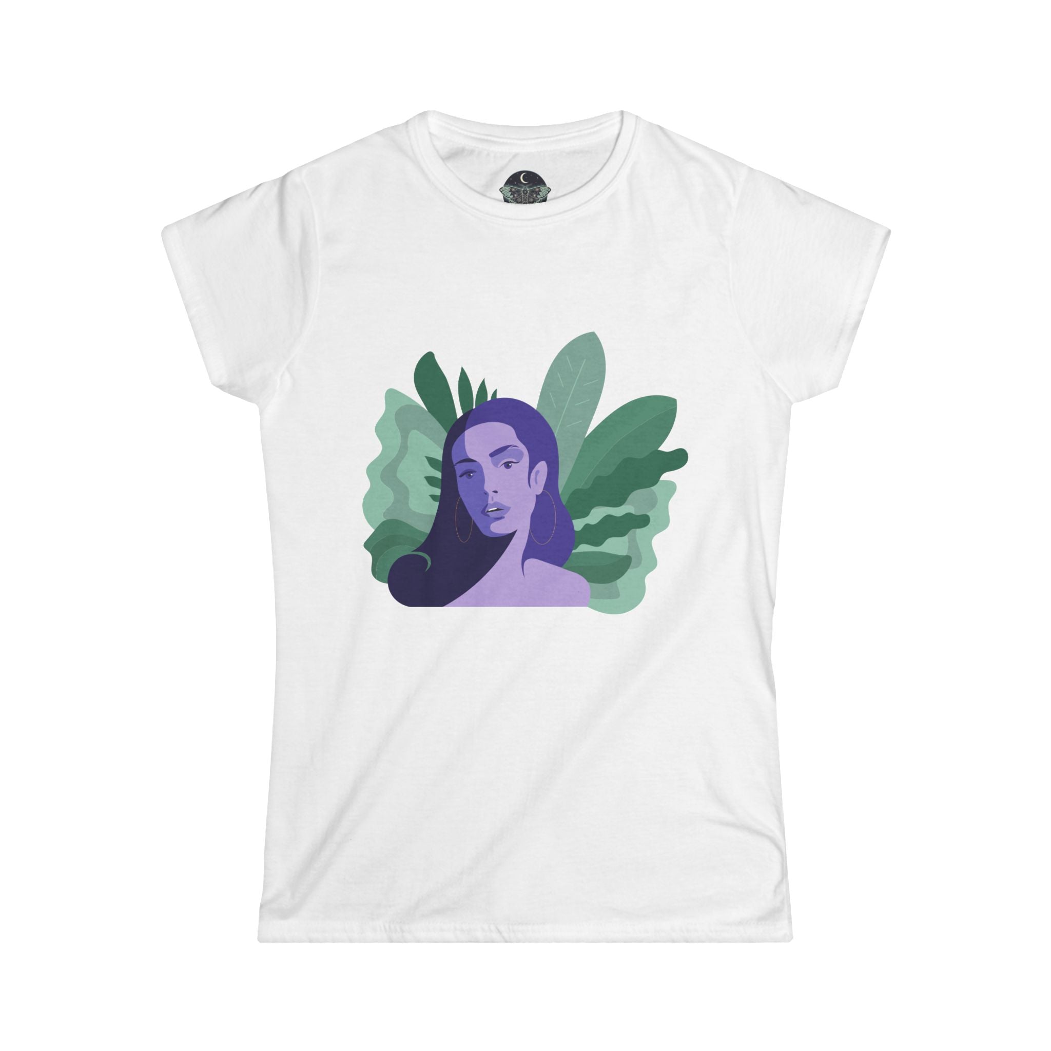 Feminist Graphic Tee — "Woman Up" Empowerment T-Shirt with Botanical Portrait