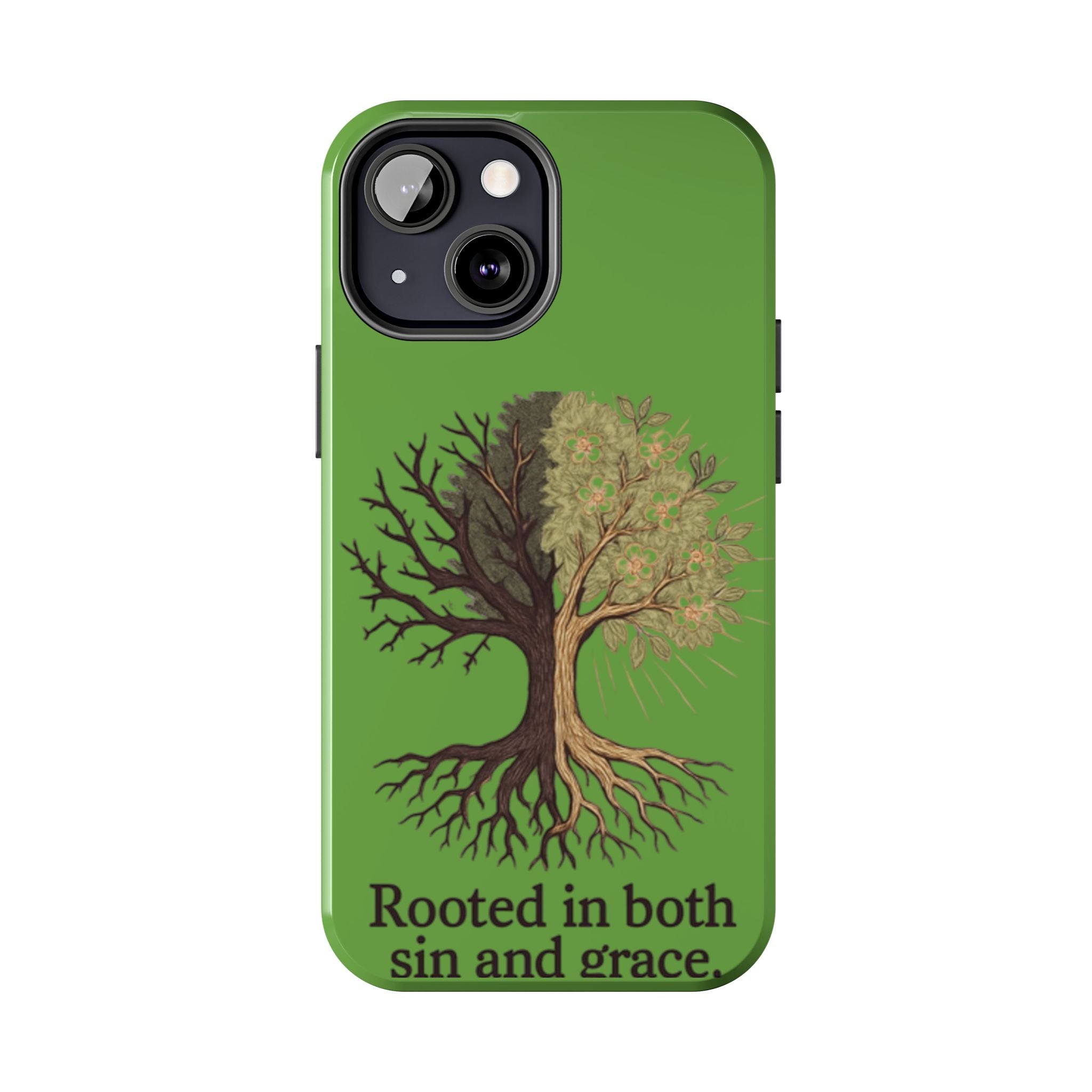 Rooted in Both Sin and Grace Tough Phone Case — Tree of Life Christian Phone Cover