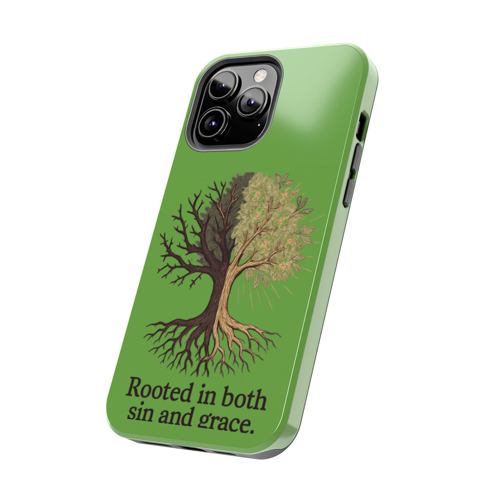 Rooted in Both Sin and Grace Tough Phone Case — Tree of Life Christian Phone Cover