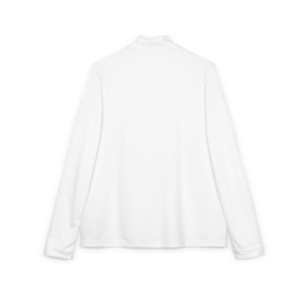 Embroidered White Adidas Quarter-Zip Pullover — Womens power, feminine enery