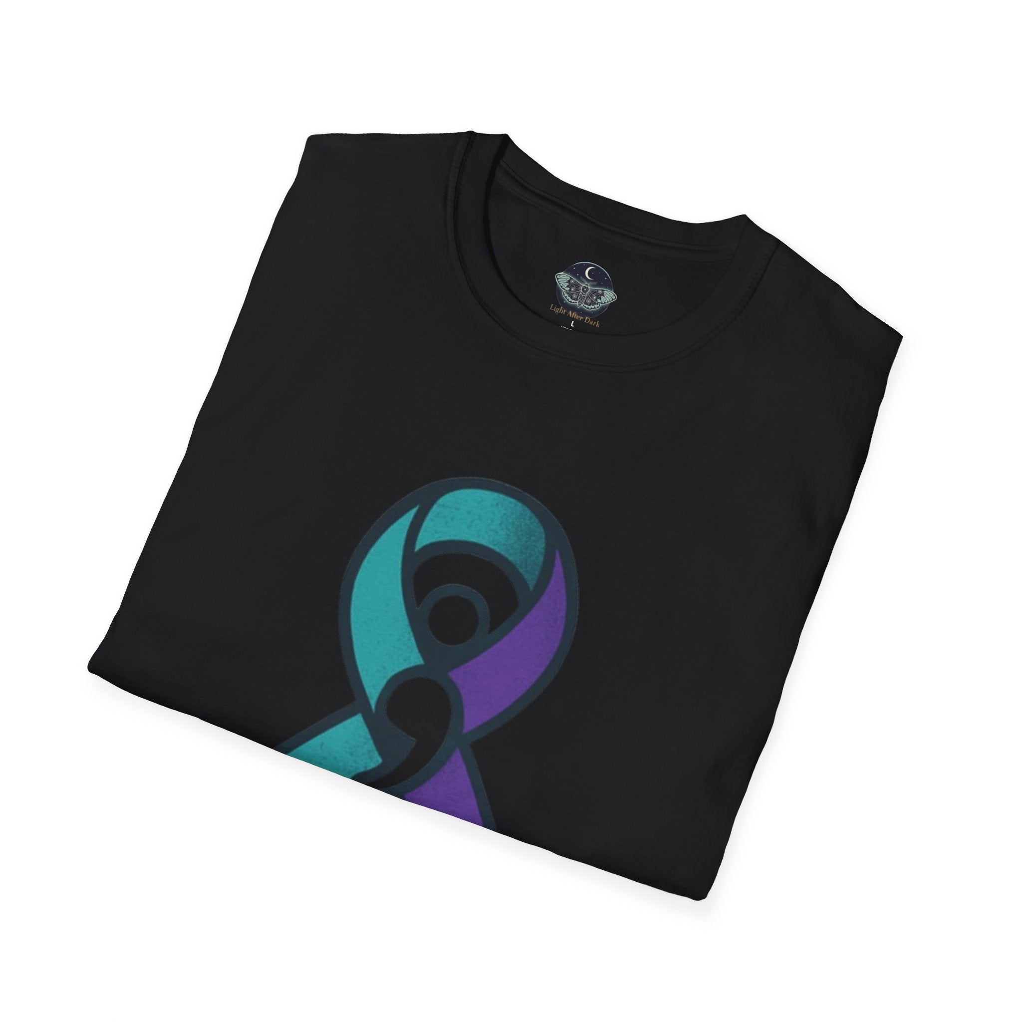 Survivor Awareness T-Shirt — Teal & Purple Ribbon “I’m Still Here” Design