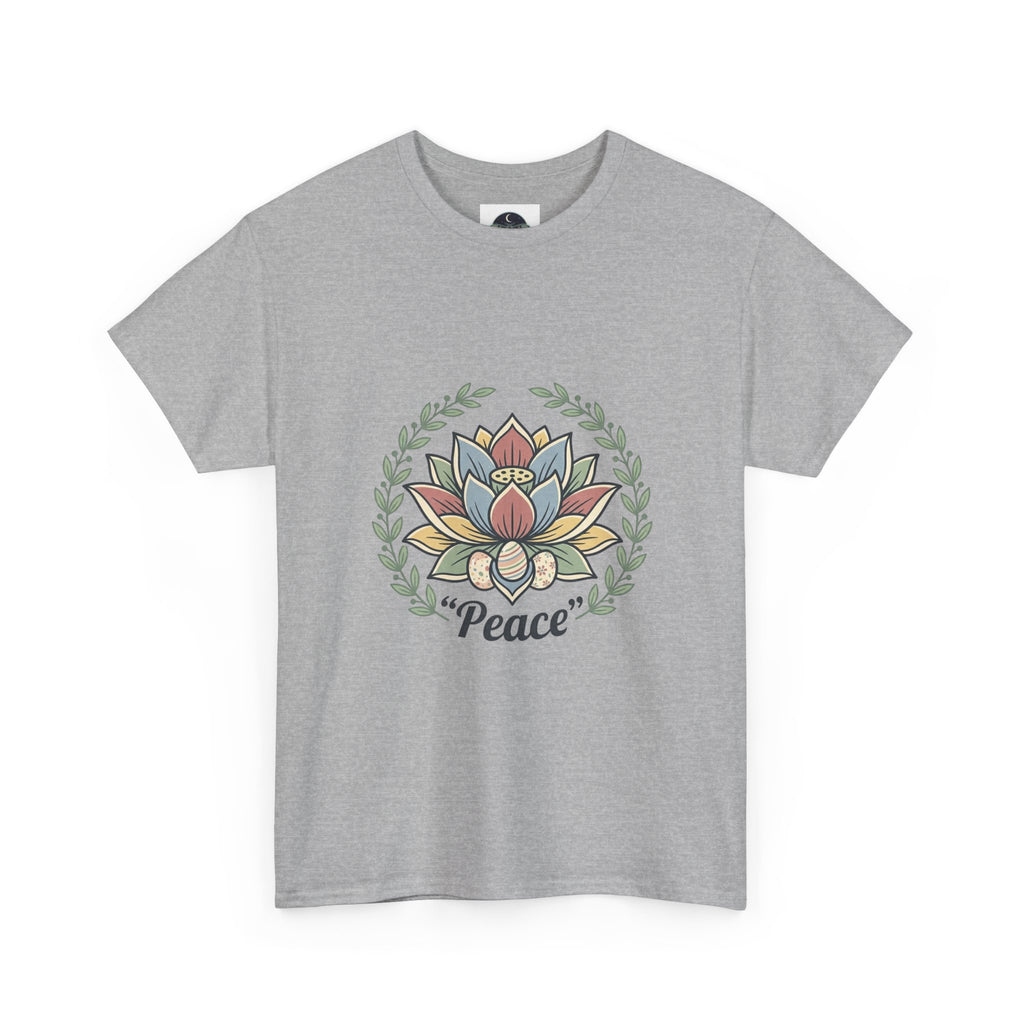 Peaceful Bunny “Hope to New Beginnings” Graphic Tee — Lotus & Floral Spiritual T-Shirt