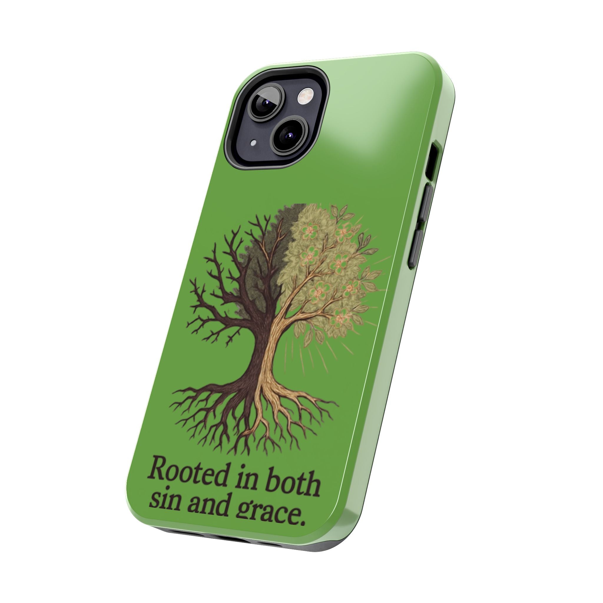 Rooted in Both Sin and Grace Tough Phone Case — Tree of Life Christian Phone Cover
