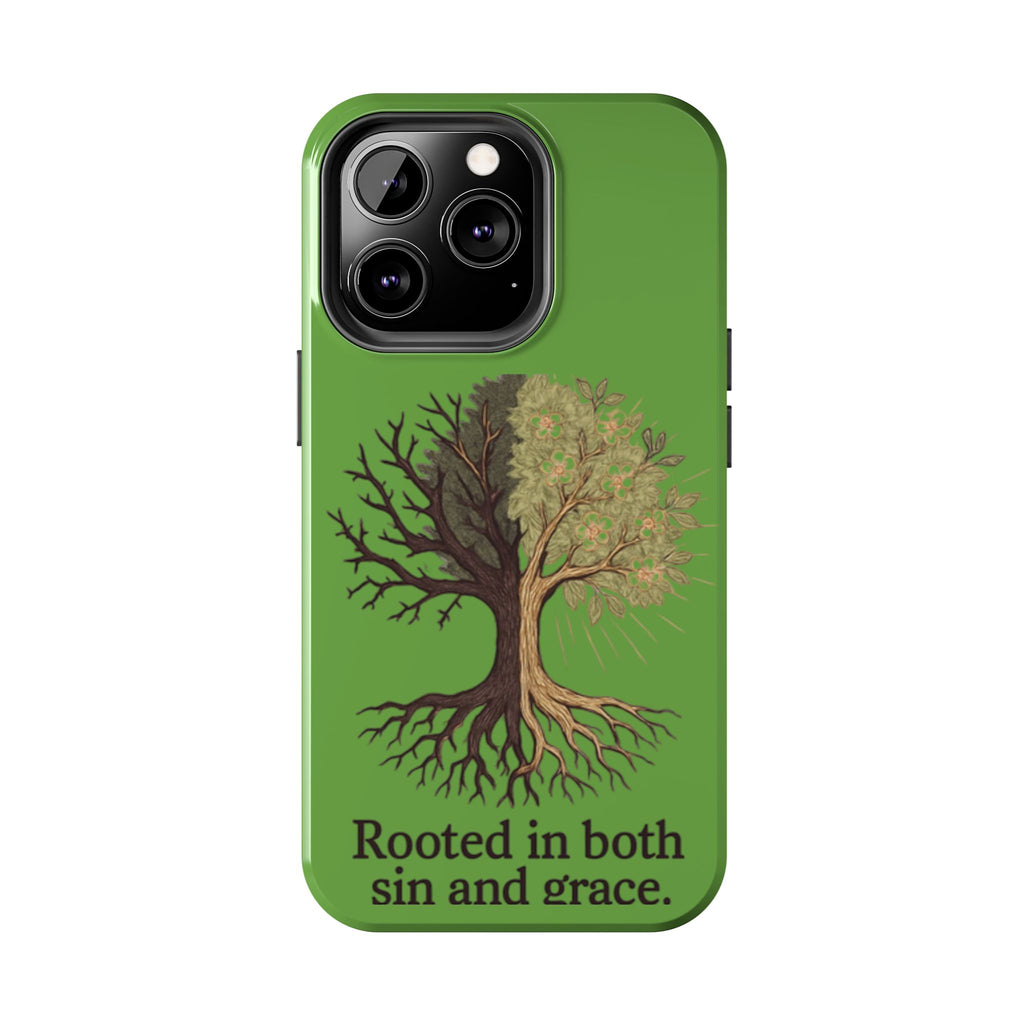 Rooted in Both Sin and Grace Tough Phone Case — Tree of Life Christian Phone Cover