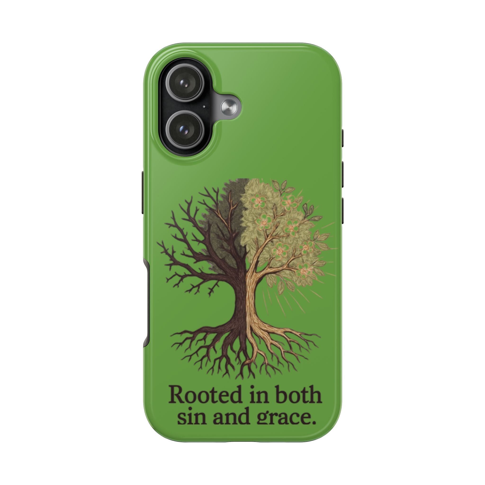 Rooted in Both Sin and Grace Tough Phone Case — Tree of Life Christian Phone Cover