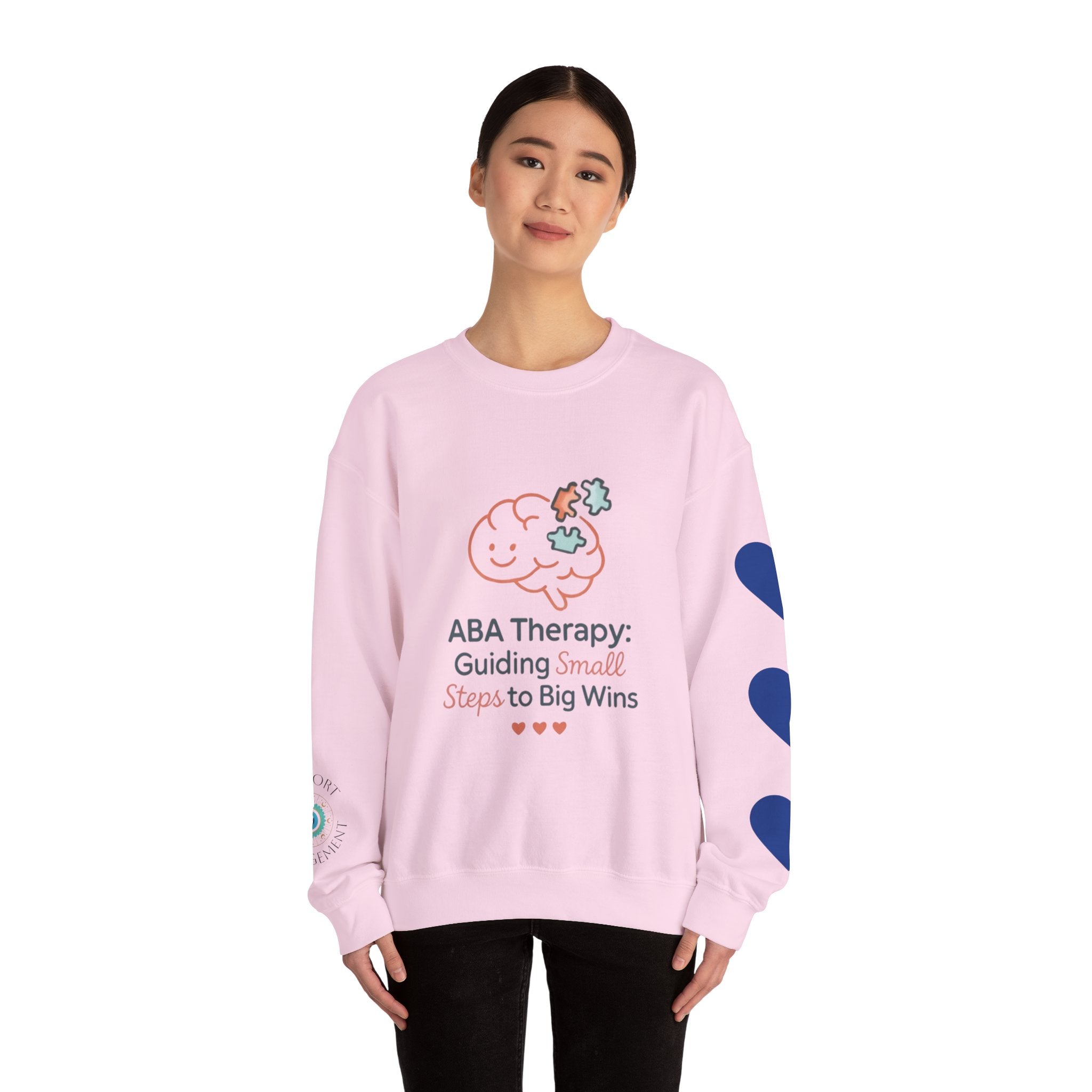 ABA Therapy Crewneck Sweatshirt – "Guiding Small Steps to Big Wins" | Progress Over Perfection