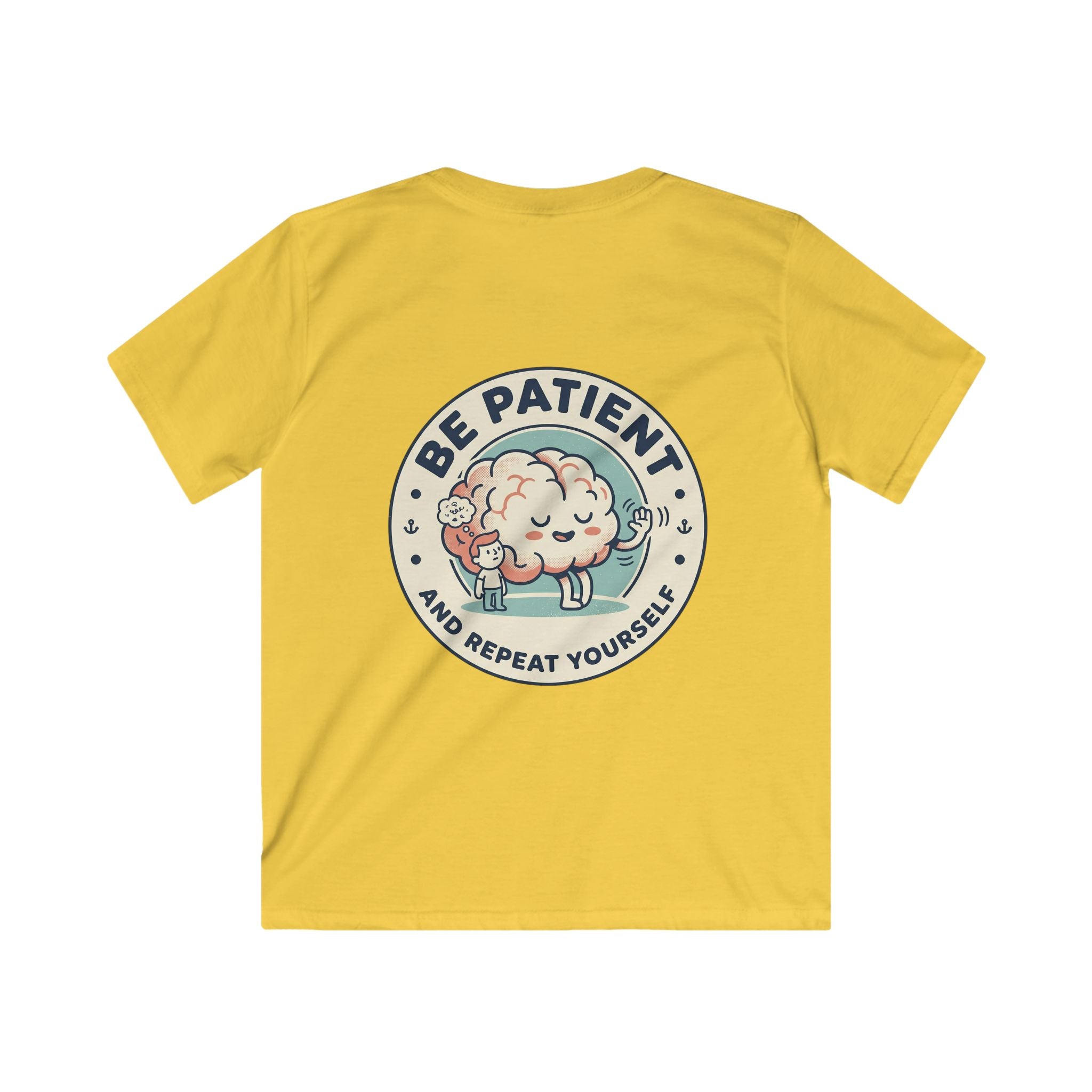 Kids ADHD Awareness Tee — 'Be Patient and Repeat Yourself' Kids T-Shirt