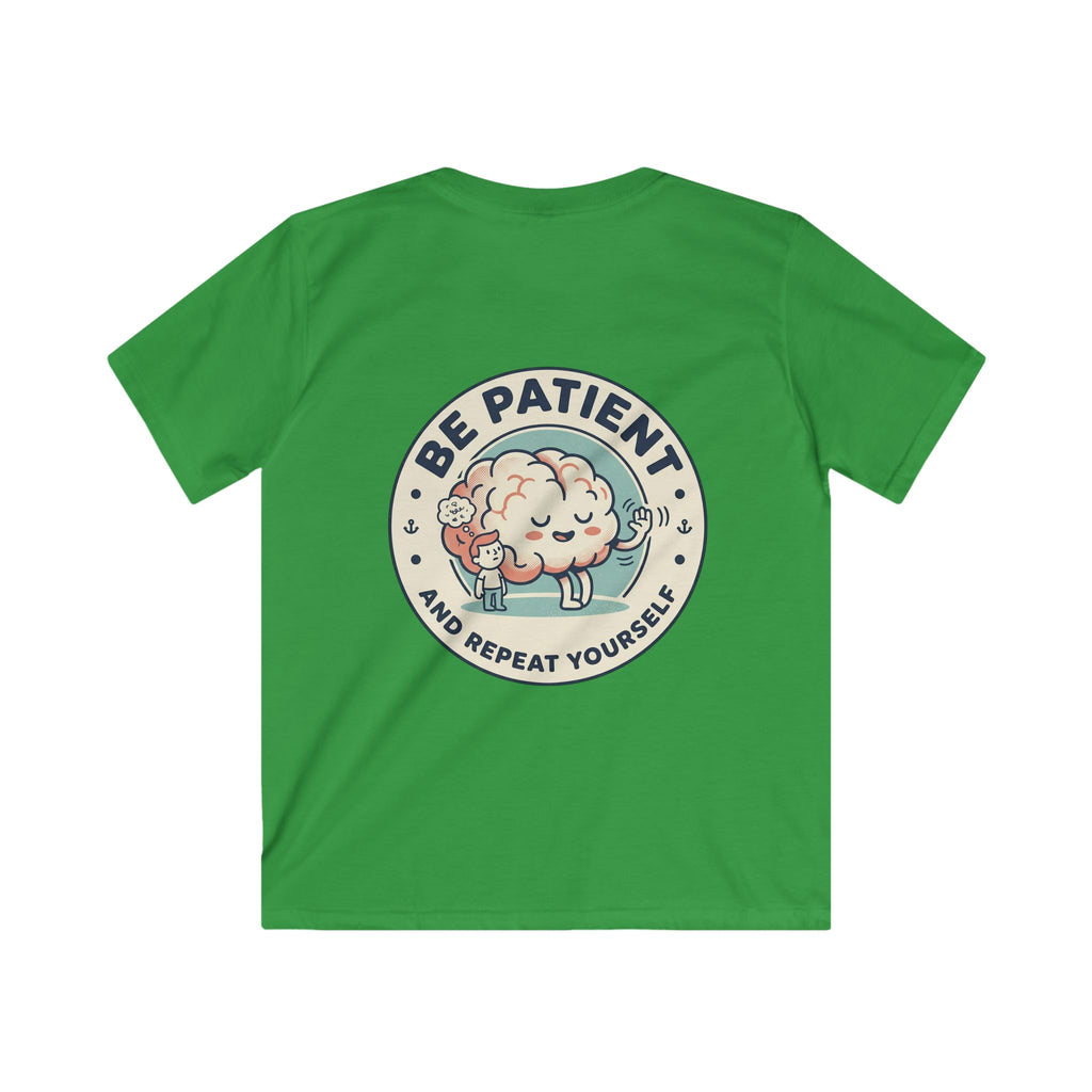 Kids ADHD Awareness Tee — 'Be Patient and Repeat Yourself' Kids T-Shirt