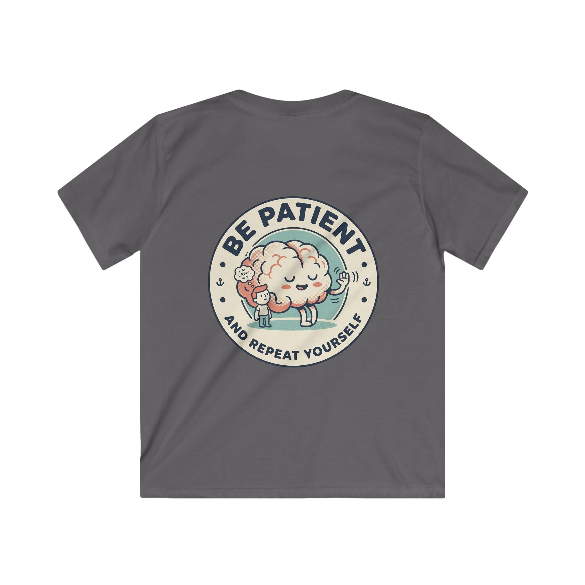 Kids ADHD Awareness Tee — 'Be Patient and Repeat Yourself' Kids T-Shirt