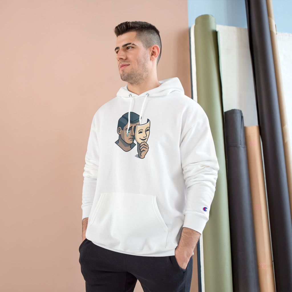 Faith Over Fear Champion Hoodie — Inspirational Mask Graphic Hoodie