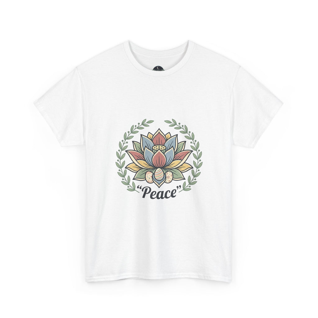 Peaceful Bunny “Hope to New Beginnings” Graphic Tee — Lotus & Floral Spiritual T-Shirt