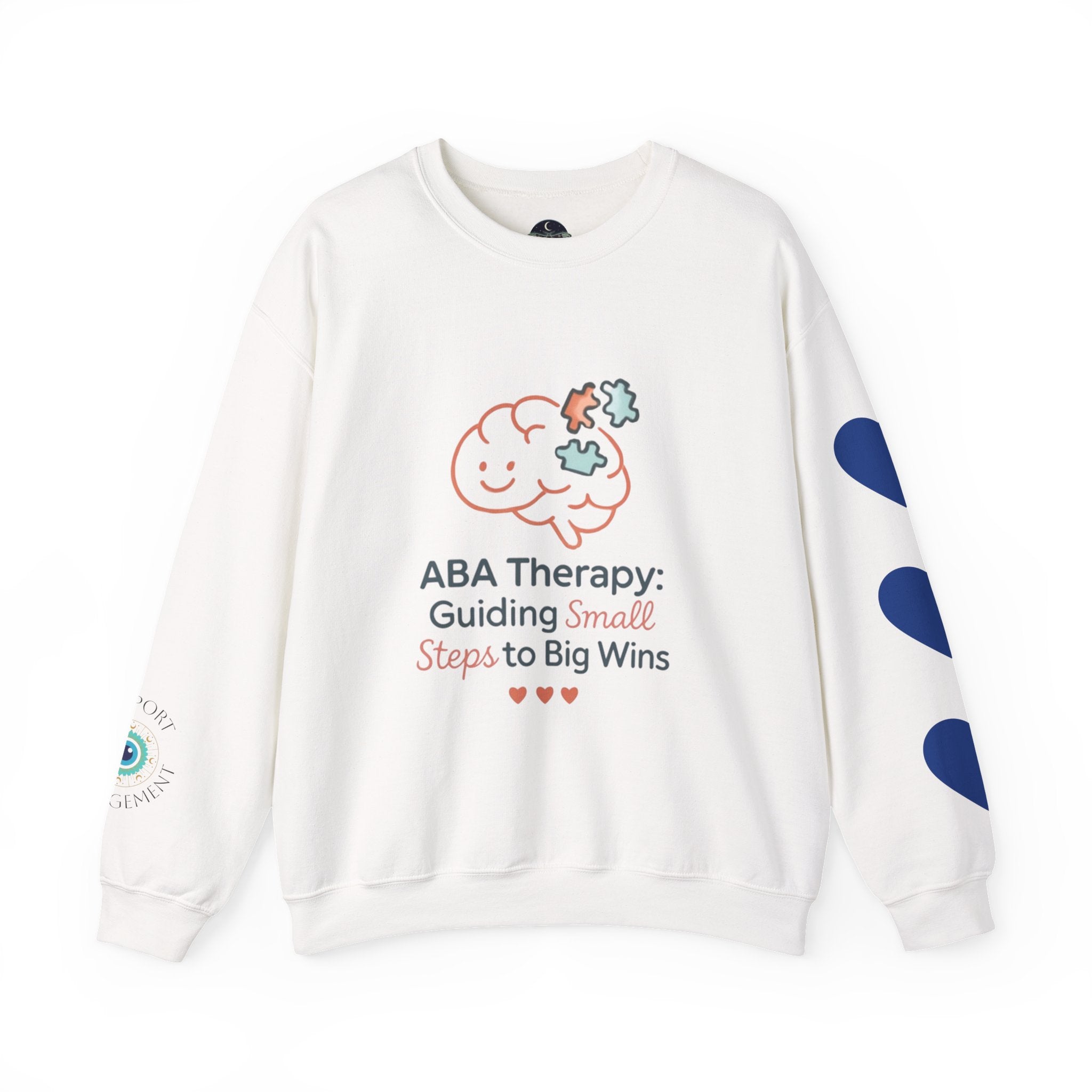 ABA Therapy Crewneck Sweatshirt – "Guiding Small Steps to Big Wins" | Progress Over Perfection