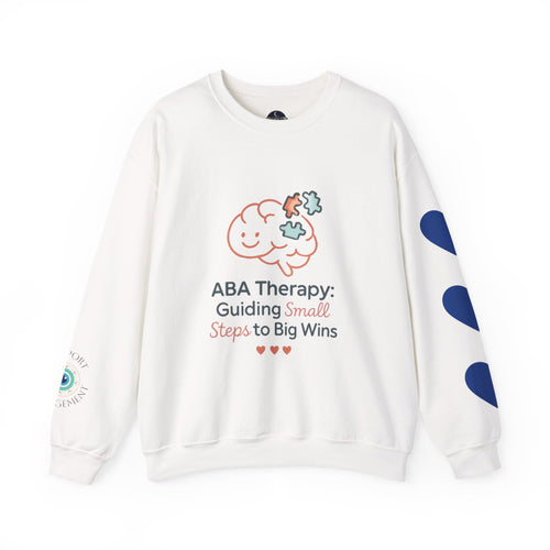 ABA Therapy Crewneck Sweatshirt – "Guiding Small Steps to Big Wins" | Progress Over Perfection
